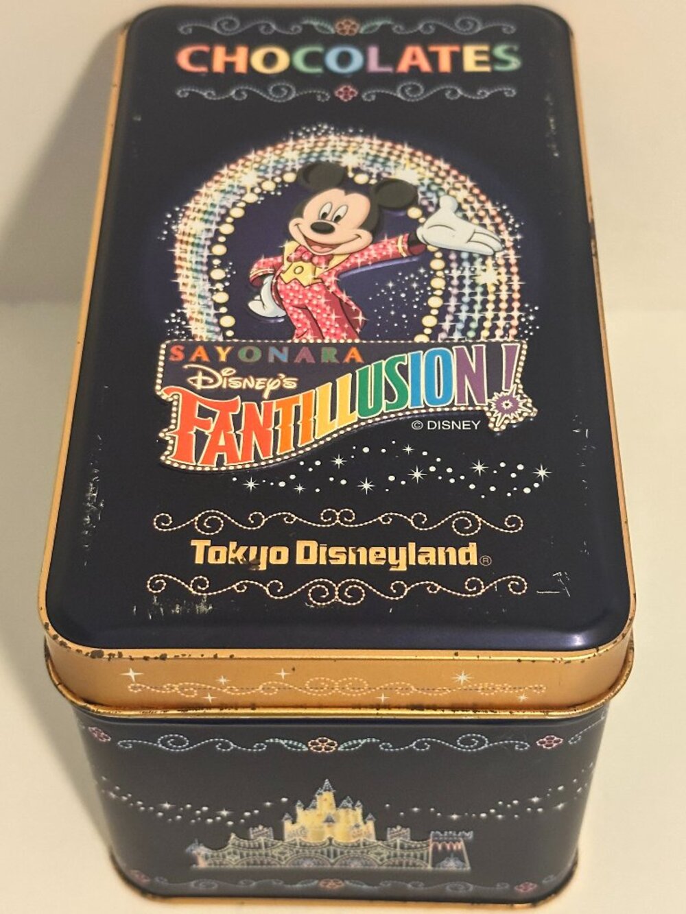 Vintage Tokyo Disneyland Fantillusion Tin Box 2001 Rare Disney Collectible